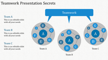 Attractive Teamwork Presentation Template Slide Design