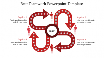 Magnificent Teamwork PowerPoint Template With Four Nodes