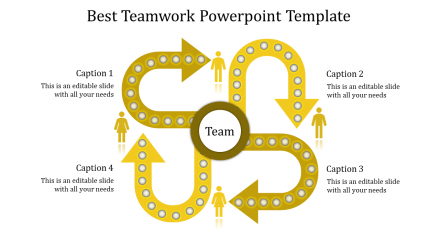 Imaginative Teamwork PowerPoint Template With Four Nodes