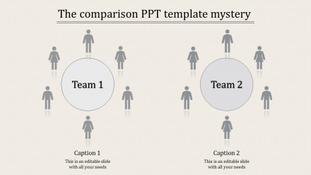 Use Comparison PPT Template In Grey Color Model Slide