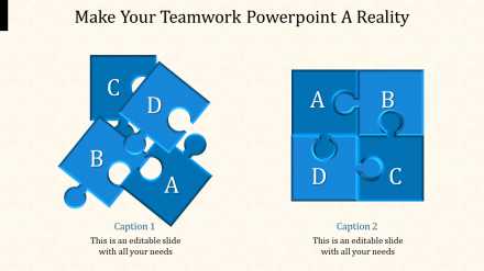 Effective TeamWork PowerPoint With Puzzle Model Slide