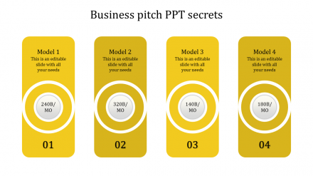 Creative Business Pitch PPT With Yellow Color Slide