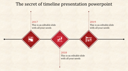 Amazing Best Timeline PowerPoint With Three Nodes Slide