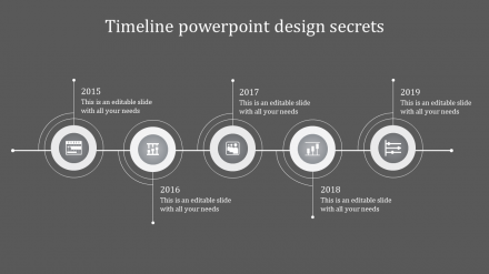 Effective PowerPoint With Timeline In Grey Color Slide