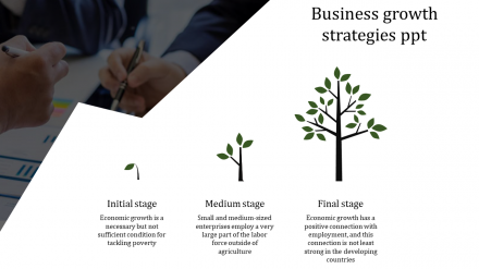 A Three Noded Business Growth Strategies PPT