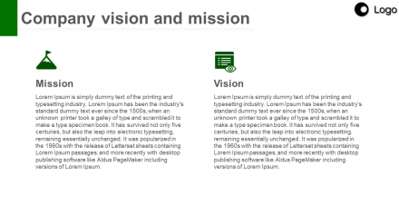 Free - Awesome Vision And Mission PPT Slides-Two Column Model