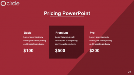 Customized Pricing PowerPoint Template Presentation