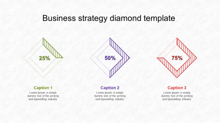 Amazing Business Strategy Diamond Template Presentation
