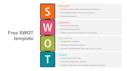 Free - Free Multicolor SWOT Template For Presentation
