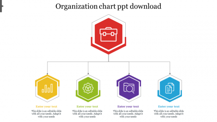Organization Chart Template PPT-Hexagonal Model