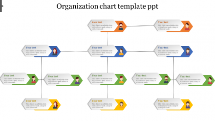 Free - Multicolor Organizational Chart Modern Design Slide