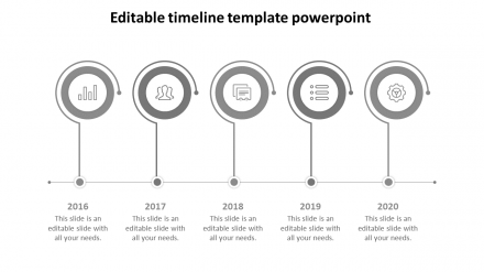 Free - Editable Timeline Template PowerPoint Slides Template