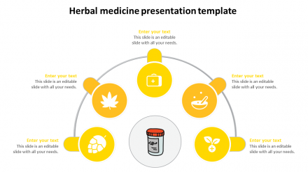 Free - Herbal Medicine Presentation Template With Five Node