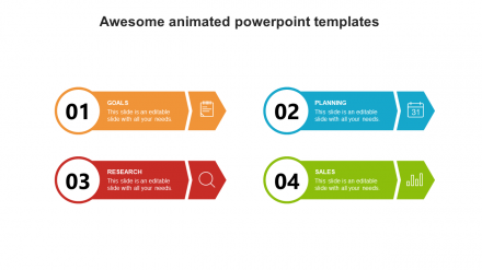 Awesome Animated PowerPoint Templates Arrow Model