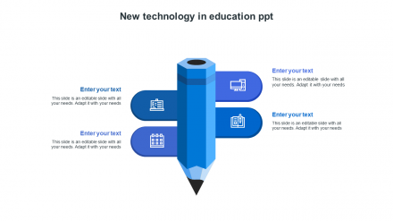 Free - Blue Pencil Free New Technology In Education PPT