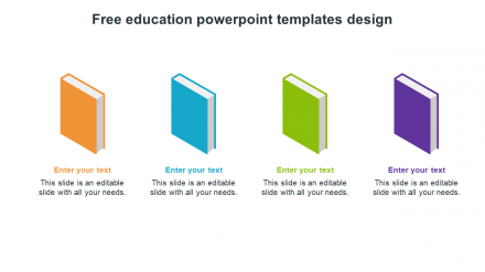 Free Education PowerPoint Templates Design-Book Model