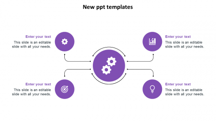Free - New PPT Templates Presentation With Four Node