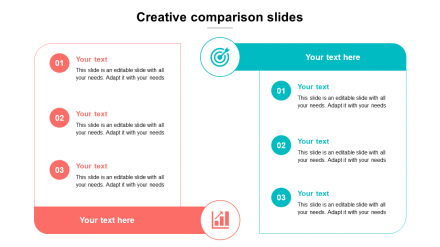 Creative Comparison Slides Template Design-Two Node