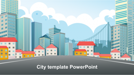 Animated City Template PowerPoint Presentation 