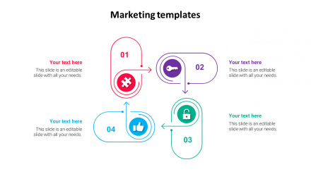 Amazing Marketing Templates Slide Design-Four Node