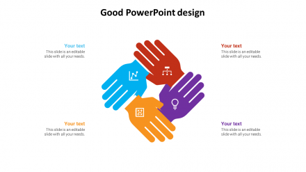 Best And Good PowerPoint Design Slide Template-Four Node