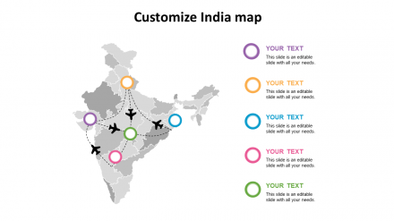 Multi-Color Customize India Map PowerPoint Template
