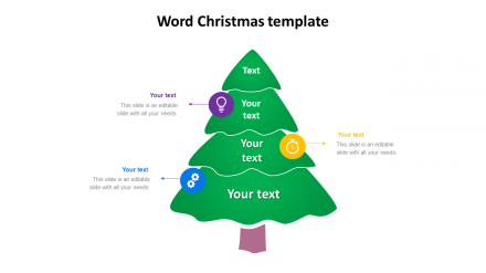 Creative Word Christmas Template Slide With X-Mas Tree