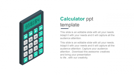 Creative Calculator PPT Template Presentation Slide Design