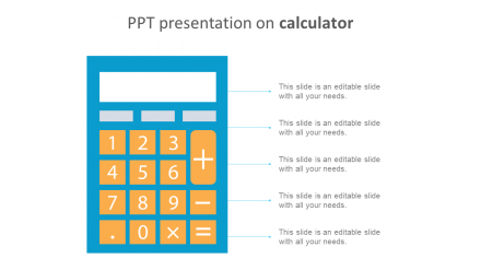 Catchy PPT Presentation On Calculator Design Slide