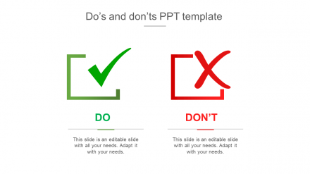 Dazzling Do'S And Don'Ts PPT Template Presentation