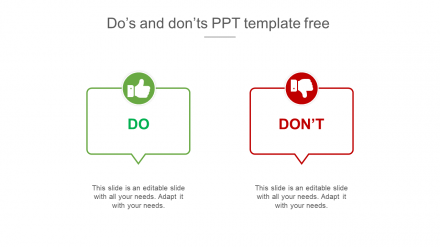Free - Do And Don't PowerPoint Template Free Slide