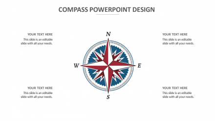 Compass PowerPoint Design Model-Four Node