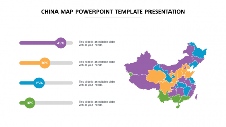 Stunning China Map PowerPoint Template Presentation