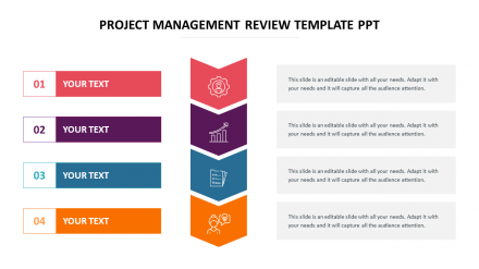 Incredible Project Management Review Template PPT Slide