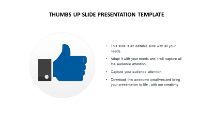 Thumbs Up Slide Presentation Template PowerPoint PPT