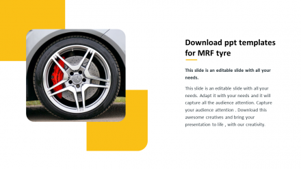Download PPT Templates For MRF Tyre Model