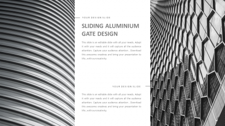 Simple Sliding Aluminum Gate Design Presentation Template