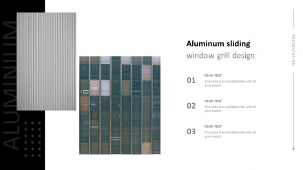 Best Aluminum Sliding Window Grill Design PowerPoint Slide