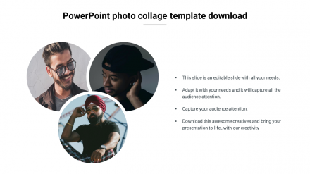 Simple PowerPoint Photo Collage Template Download Slide