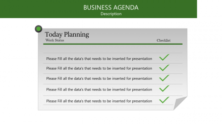 PowerPoint Agenda Slide Template With Checklists