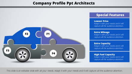 Company Profile PPT With Car Design Slide