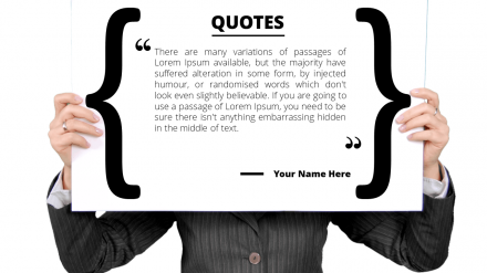Nice PowerPoint Quote Template Box Model	