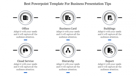 Free - Best Powerpoint Template For Business With Six Nodes	