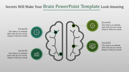 Free - Ideas For Brain PowerPoint Template Presentation Slide