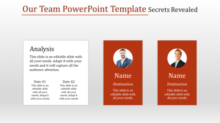 Best Our Team PowerPoint Template In Rectangle Shape 