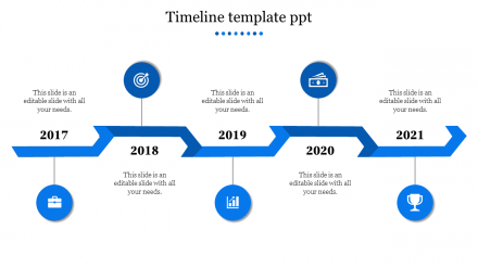 Free - Inventive Timeline Template PPT With Five Nodes Slides