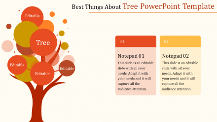 Free - Grab Top-notch Tree PowerPoint Template - Orange Presentation