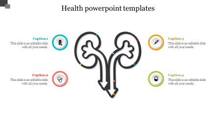 Editable Kidney PowerPoint Template With Four Captions 
