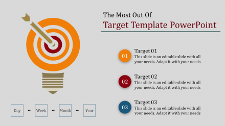 Free - Creative Target Template PowerPoint Design With Three Node