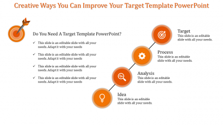 Awesome Target PowerPoint Template With Orange Arrow Icon
